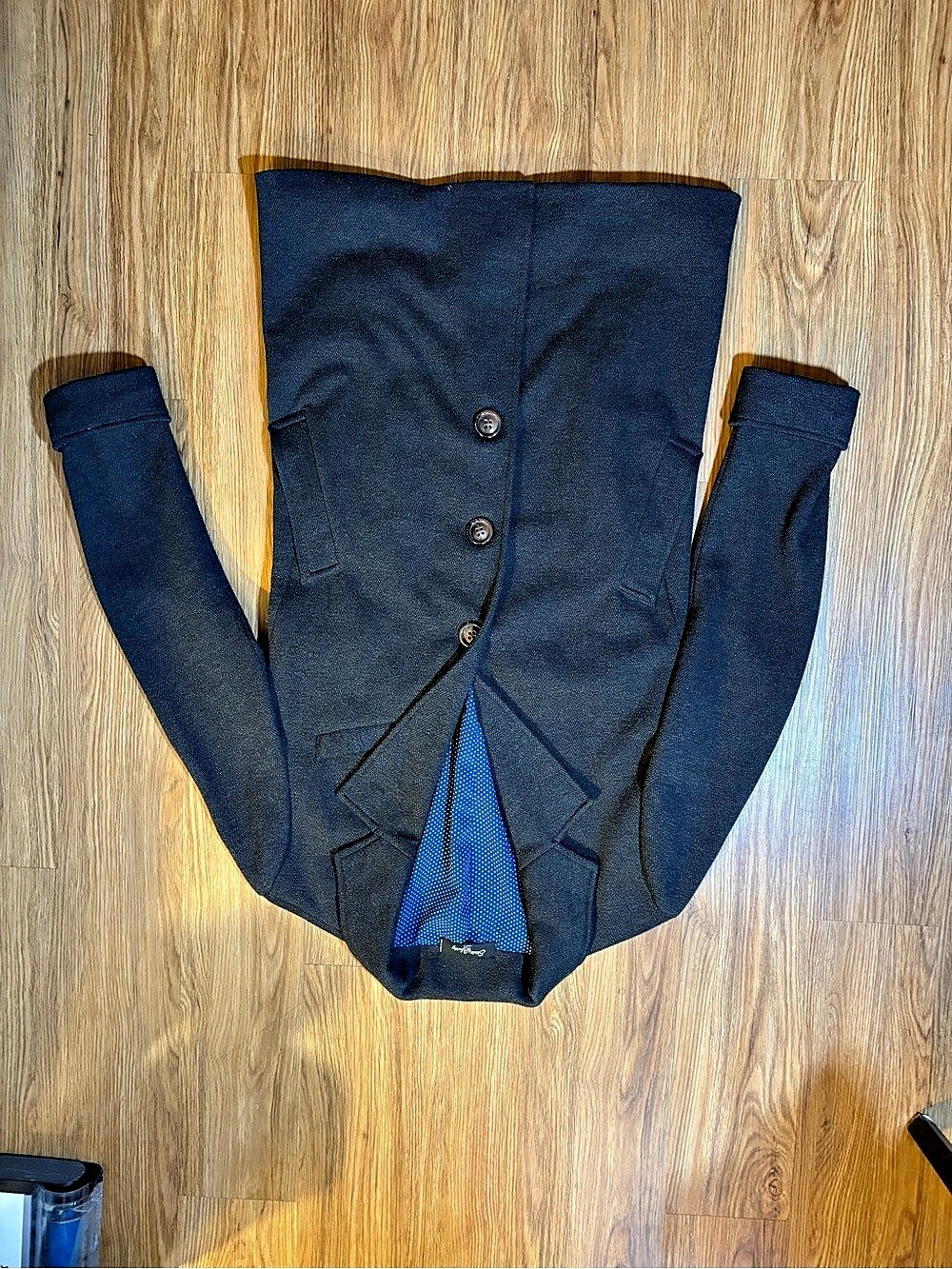 3 button overcoat in charcoal Like New
